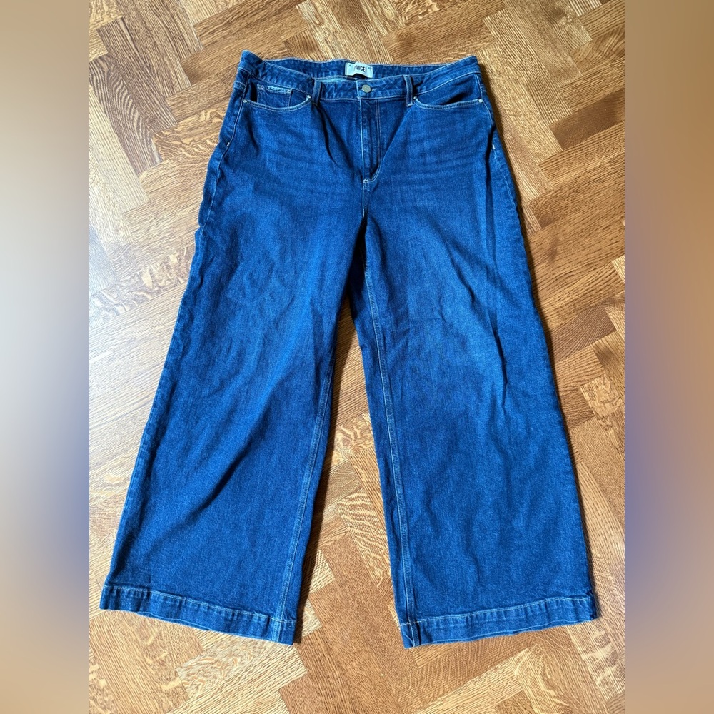 PAIGE‎ Harper Wide Leg Blue Denim Jeans Oversized Baggy Gracie Lou High Rise 34